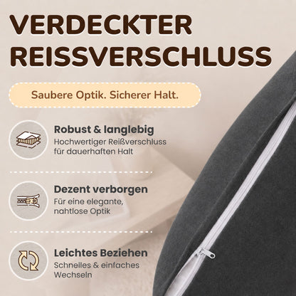 Kissenbezüge 2er Set 40x145 cm - 100% Baumwolle, stilvoll und gemütlich