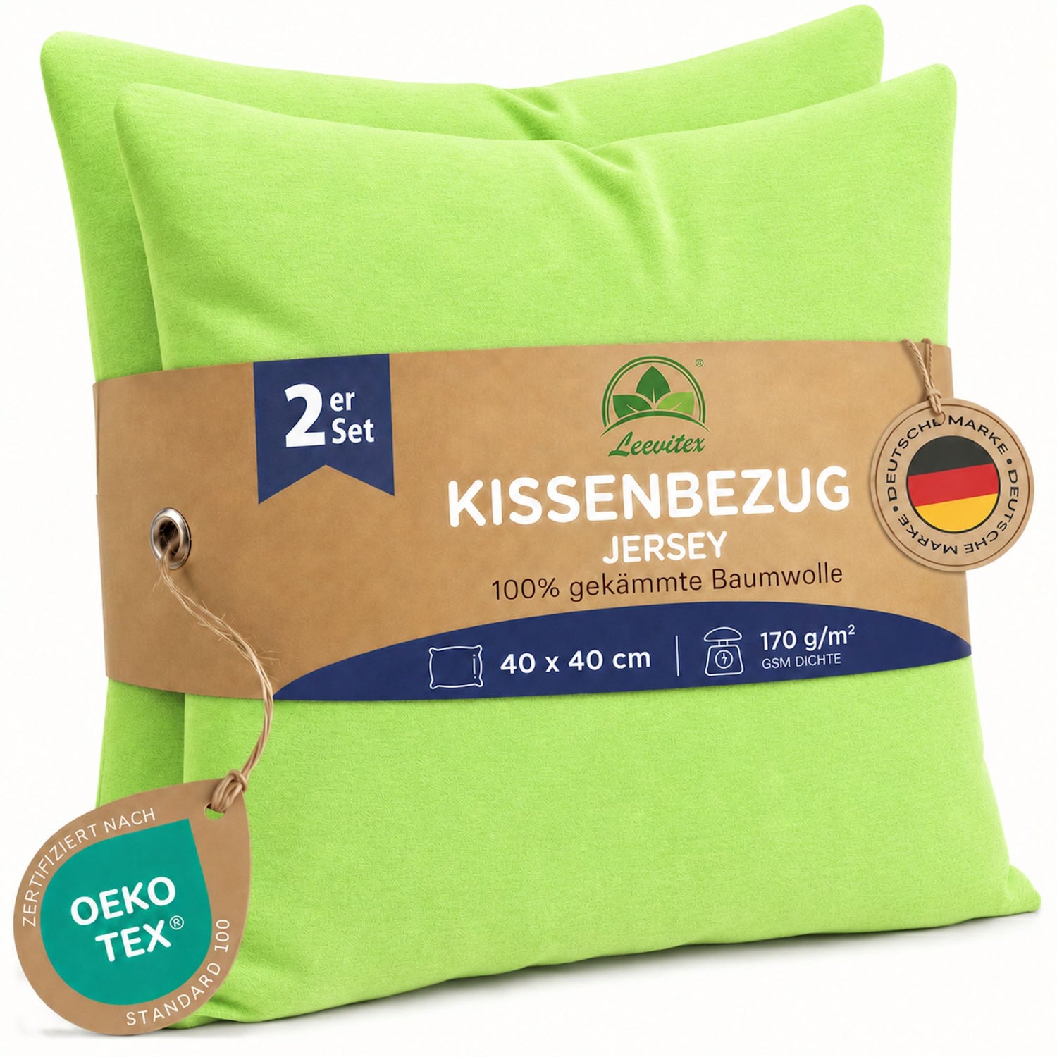 Kissenbezüge 2er Set 40x40 cm - 100% Baumwolle, stilvoll und gemütlich