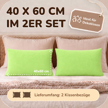 Kissenbezüge 2er Set 40x60 cm - 100% Baumwolle, stilvoll und gemütlich