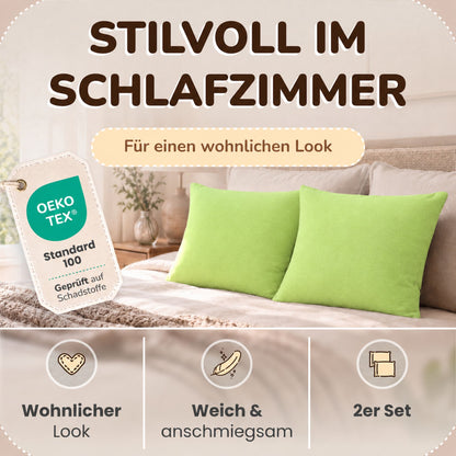 Kissenbezüge 2er Set 40x40 cm - 100% Baumwolle, stilvoll und gemütlich