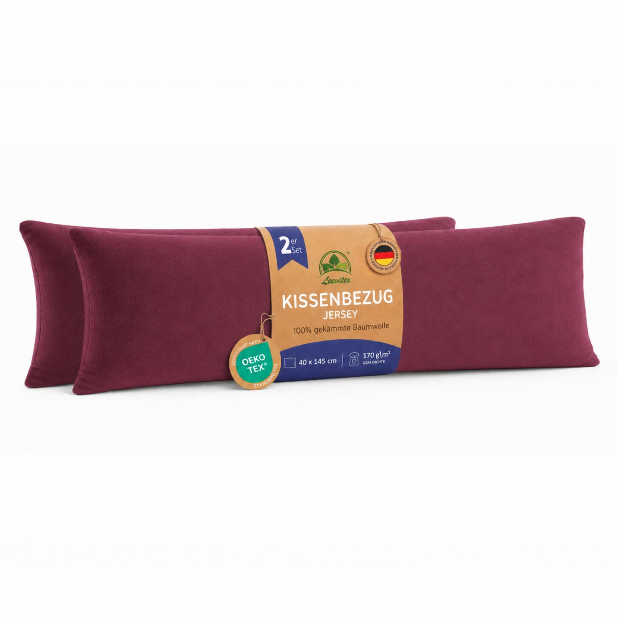 Kissenbezüge 2er Set 40x145 cm - 100% Baumwolle, stilvoll und gemütlich