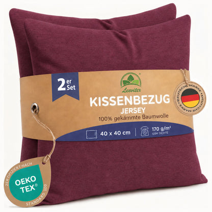 Kissenbezüge 2er Set 40x40 cm - 100% Baumwolle, stilvoll und gemütlich