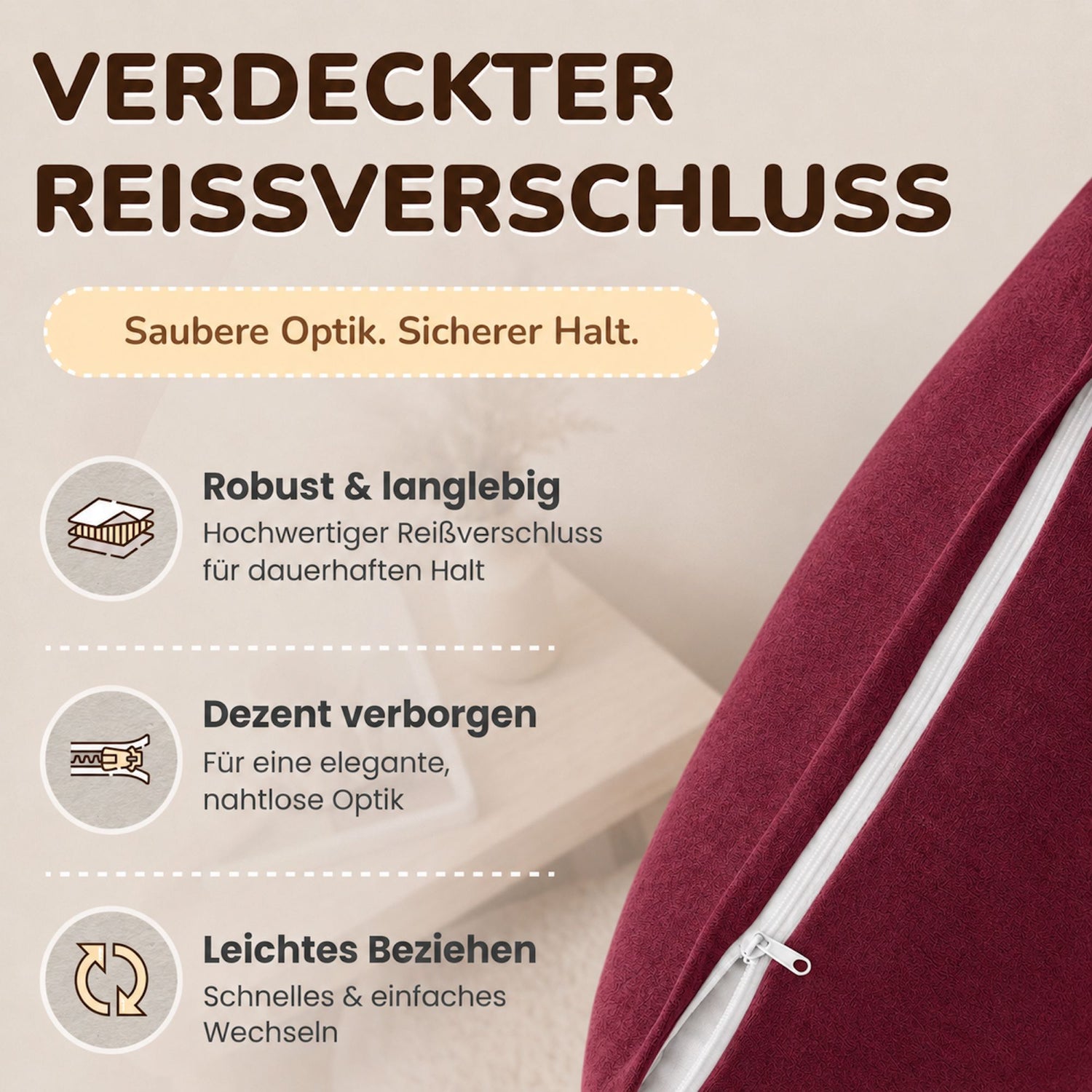 Kissenbezüge 2er Set 40x60 cm - 100% Baumwolle, stilvoll und gemütlich