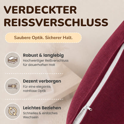 Kissenbezüge 2er Set 40x60 cm - 100% Baumwolle, stilvoll und gemütlich