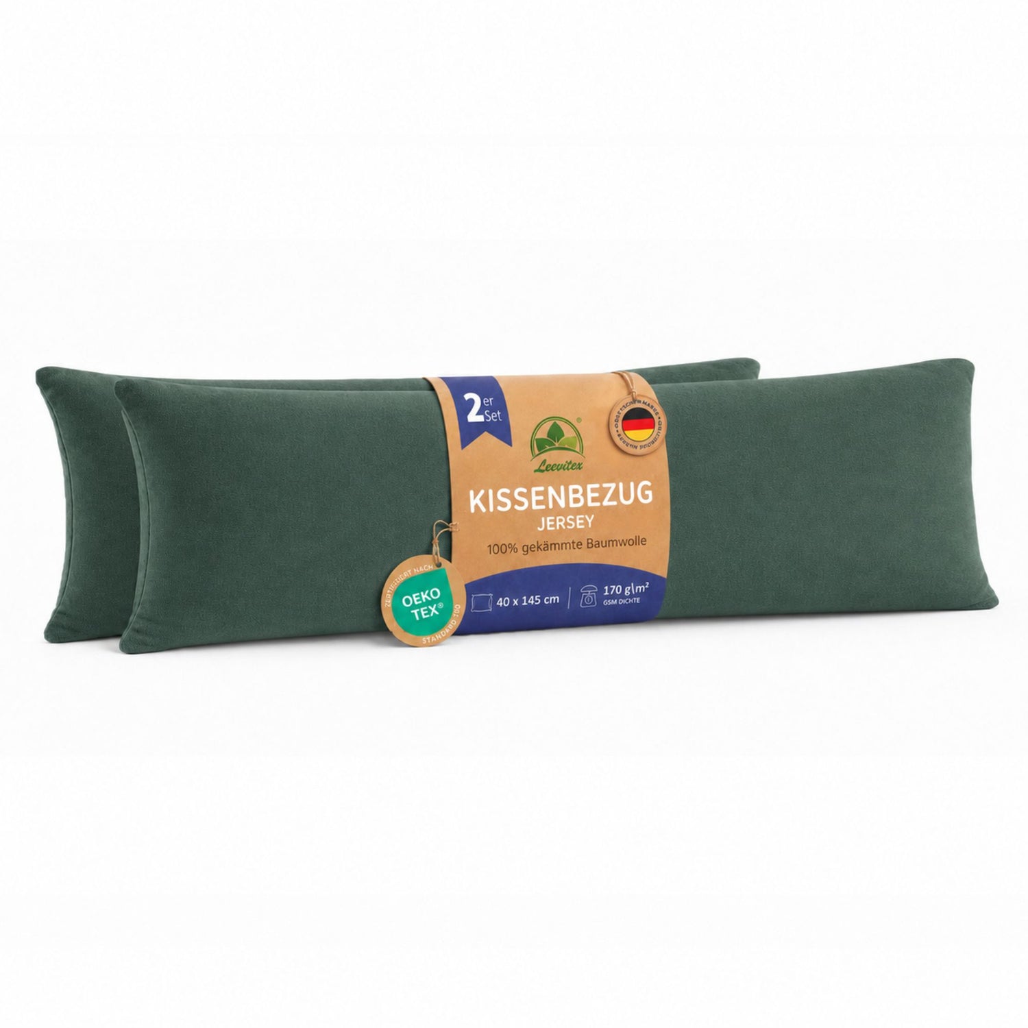 Kissenbezüge 2er Set 40x145 cm - 100% Baumwolle, stilvoll und gemütlich
