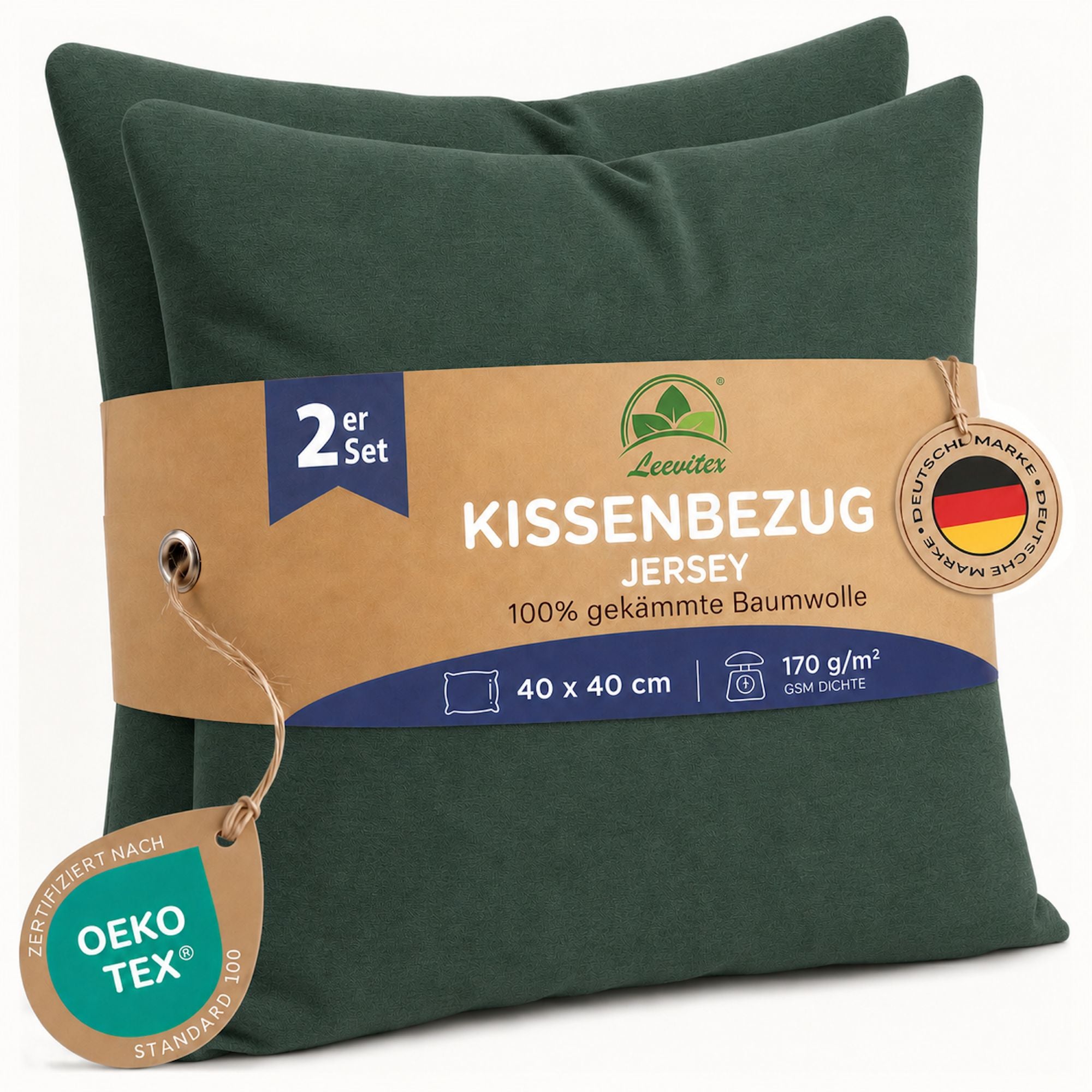 Kissenbezüge 2er Set 40x40 cm - 100% Baumwolle, stilvoll und gemütlich