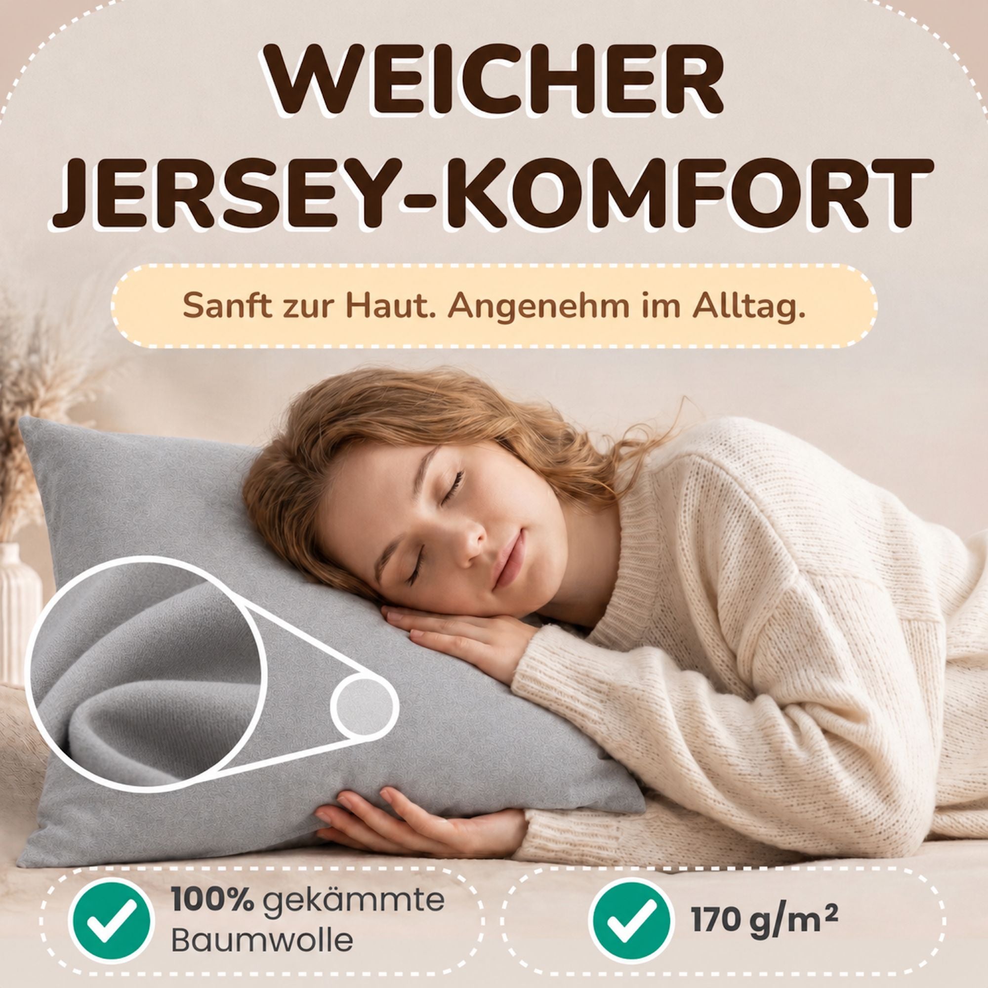 Kissenbezüge 2er Set 40x40 cm - 100% Baumwolle, stilvoll und gemütlich