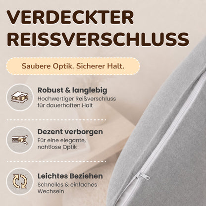 Kissenbezüge 2er Set 40x145 cm - 100% Baumwolle, stilvoll und gemütlich
