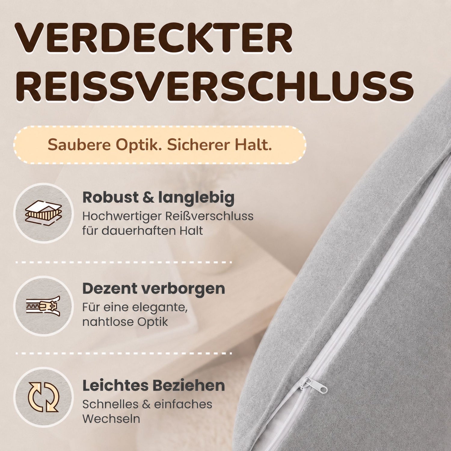 Kissenbezüge 2er Set 80x80 cm - 100% Baumwolle, stilvoll und gemütlich