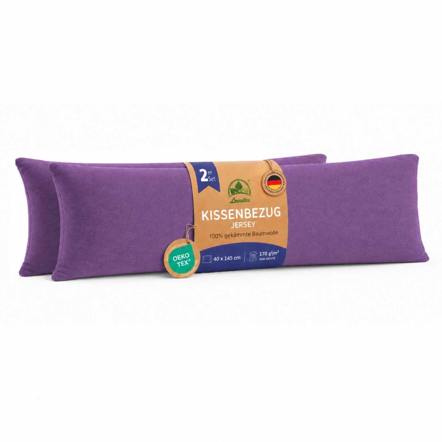 Kissenbezüge 2er Set 40x145 cm - 100% Baumwolle, stilvoll und gemütlich