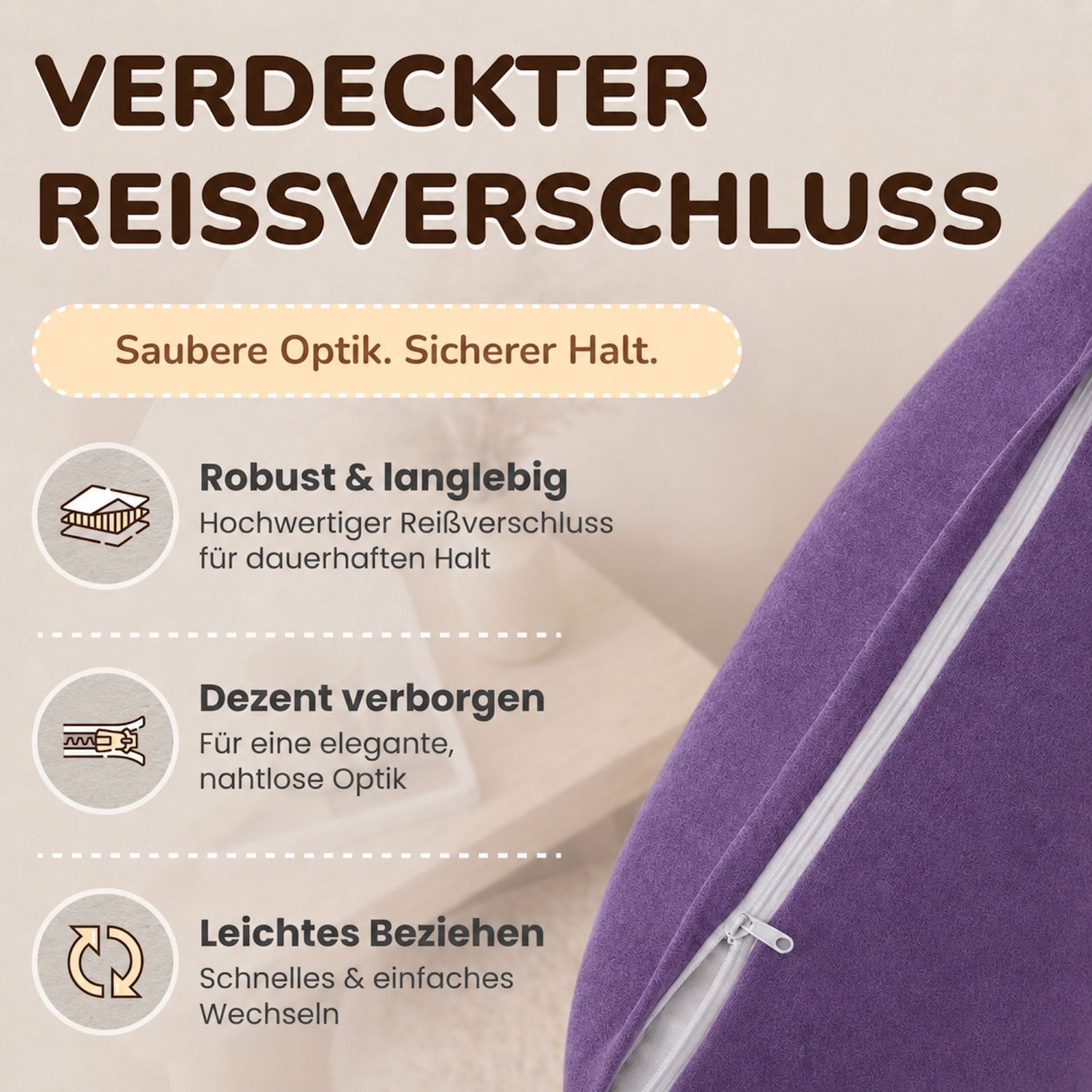 Kissenbezüge 2er Set 40x40 cm - 100% Baumwolle, stilvoll und gemütlich