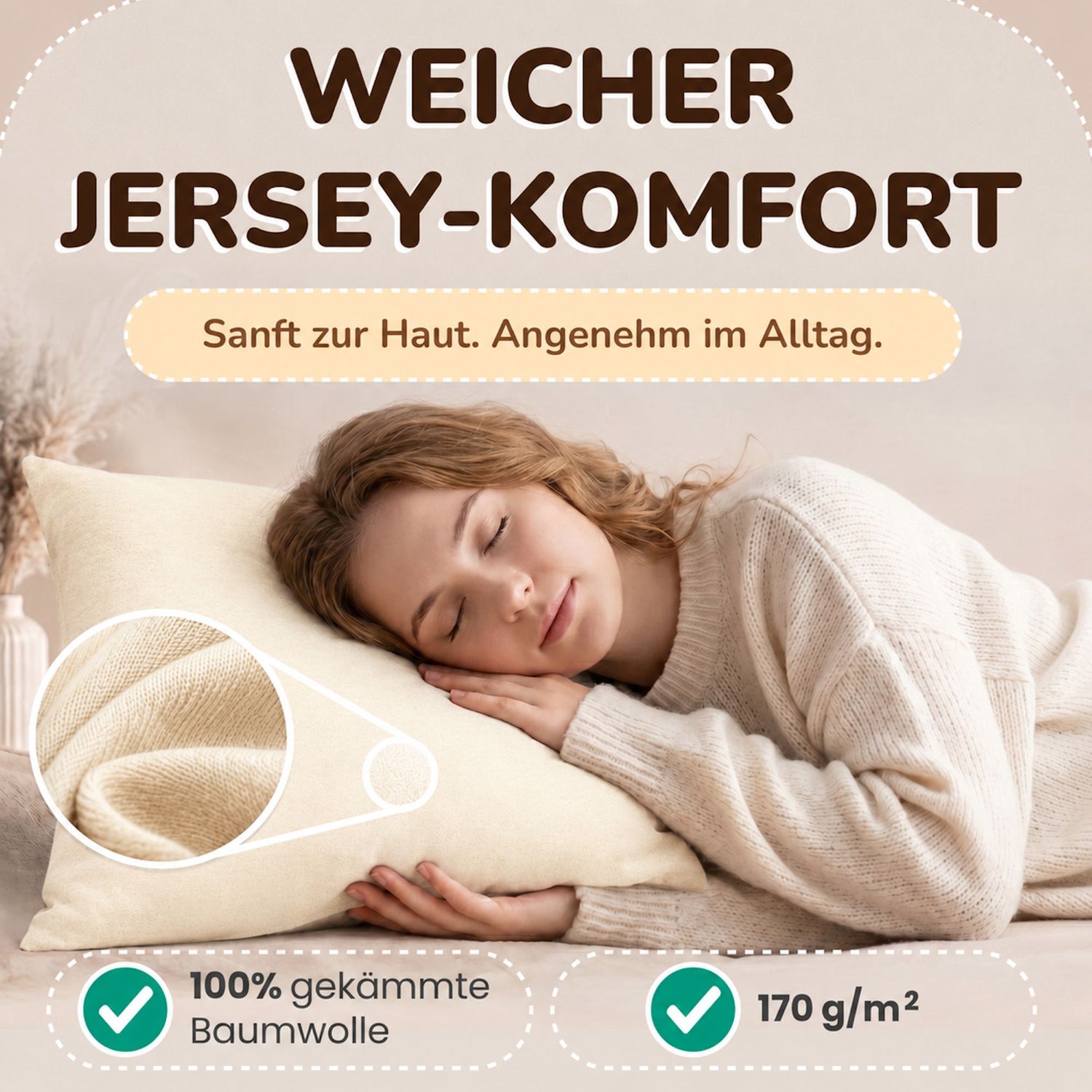 Kissenbezüge 2er Set 40x40 cm - 100% Baumwolle, stilvoll und gemütlich