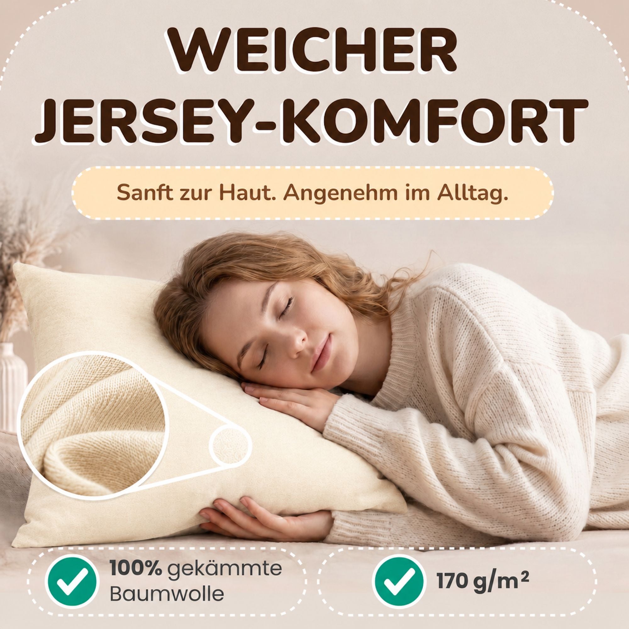 Kissenbezüge 2er Set 40x40 cm - 100% Baumwolle, stilvoll und gemütlich