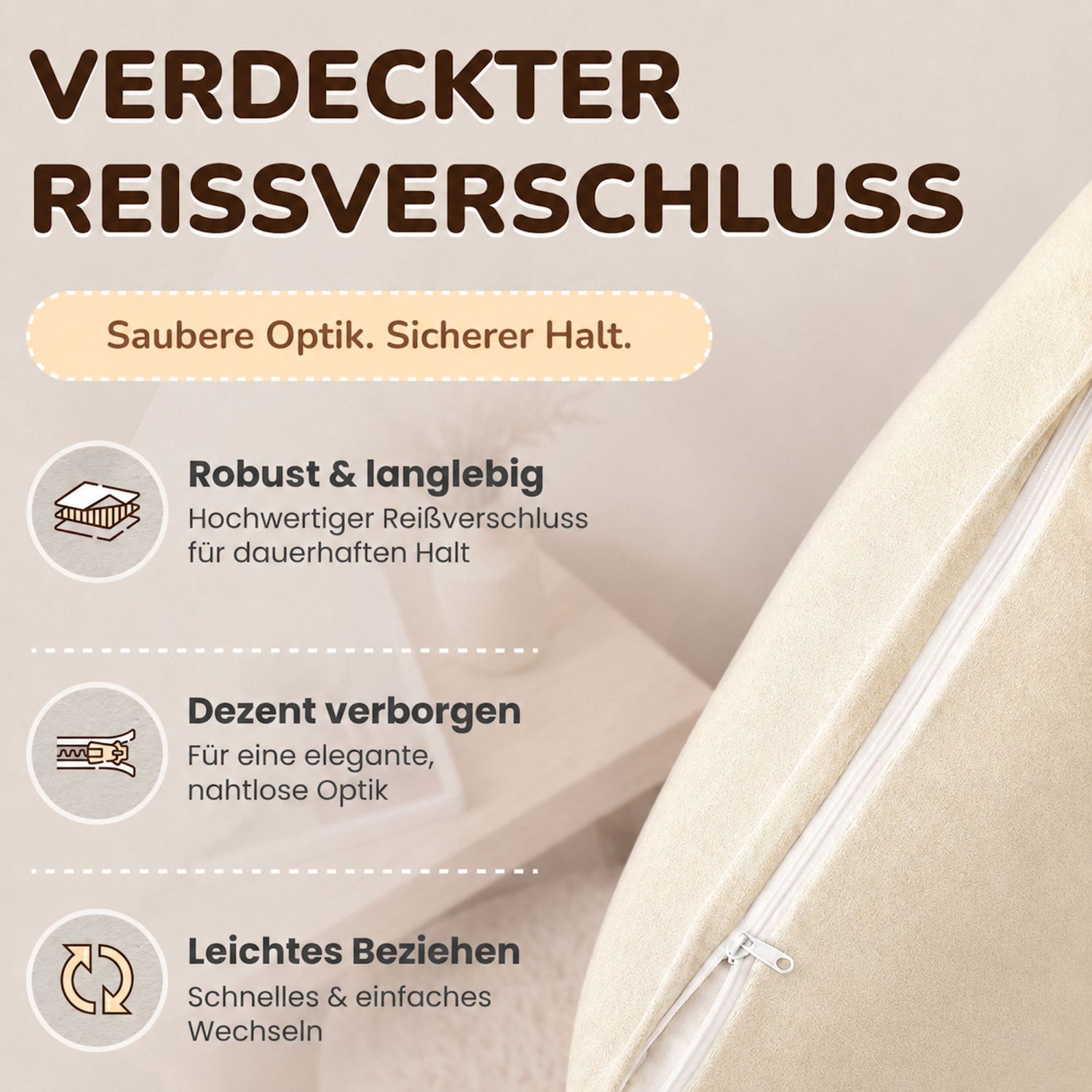 Kissenbezüge 2er Set 40x40 cm - 100% Baumwolle, stilvoll und gemütlich