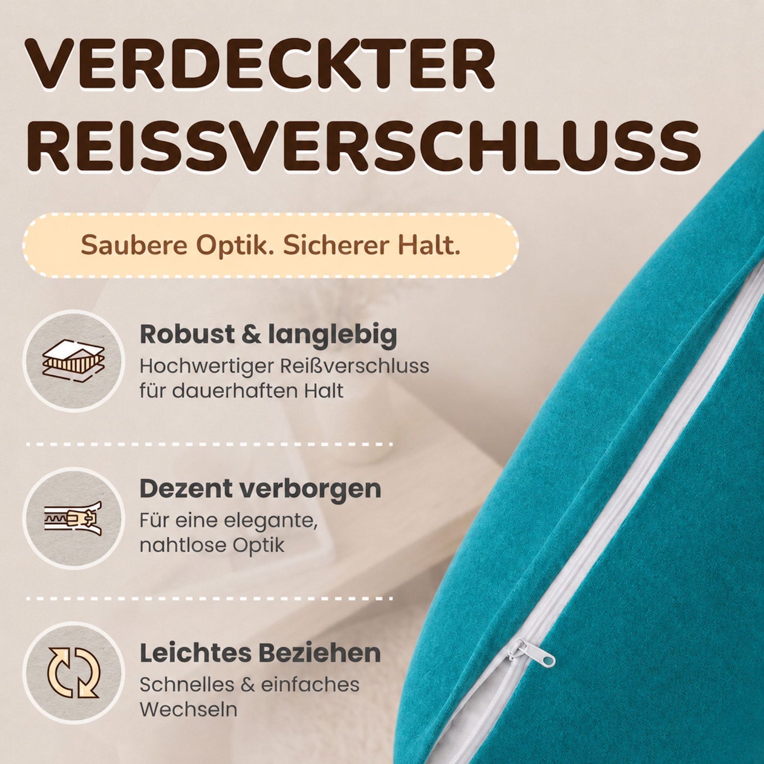 Kissenbezüge 2er Set 40x40 cm - 100% Baumwolle, stilvoll und gemütlich