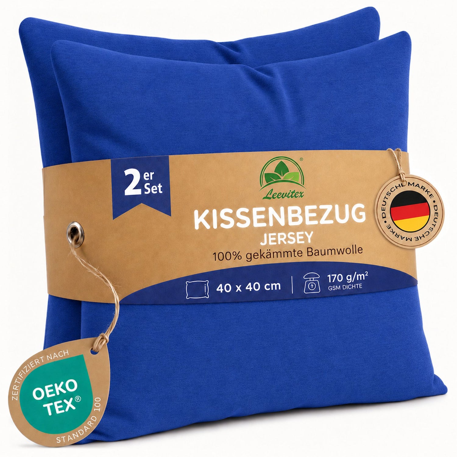 Kissenbezüge 2er Set 40x40 cm - 100% Baumwolle, stilvoll und gemütlich