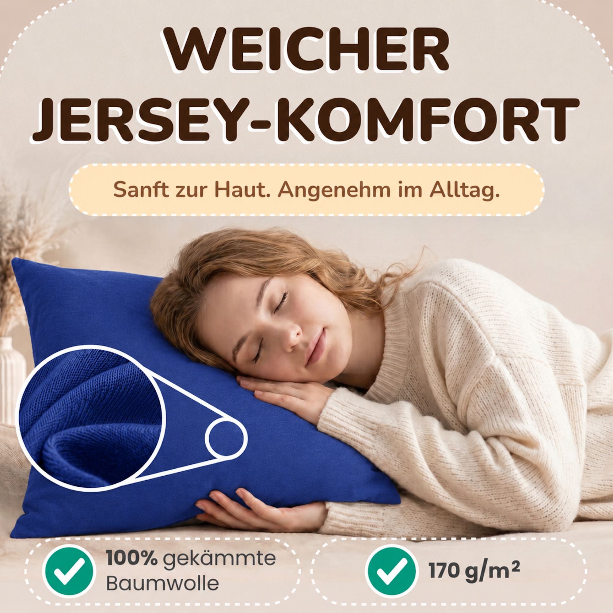Kissenbezüge 2er Set 40x80 cm - 100% Baumwolle, stilvoll und gemütlich