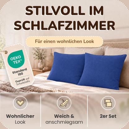 Kissenbezüge 2er Set 40x40 cm - 100% Baumwolle, stilvoll und gemütlich