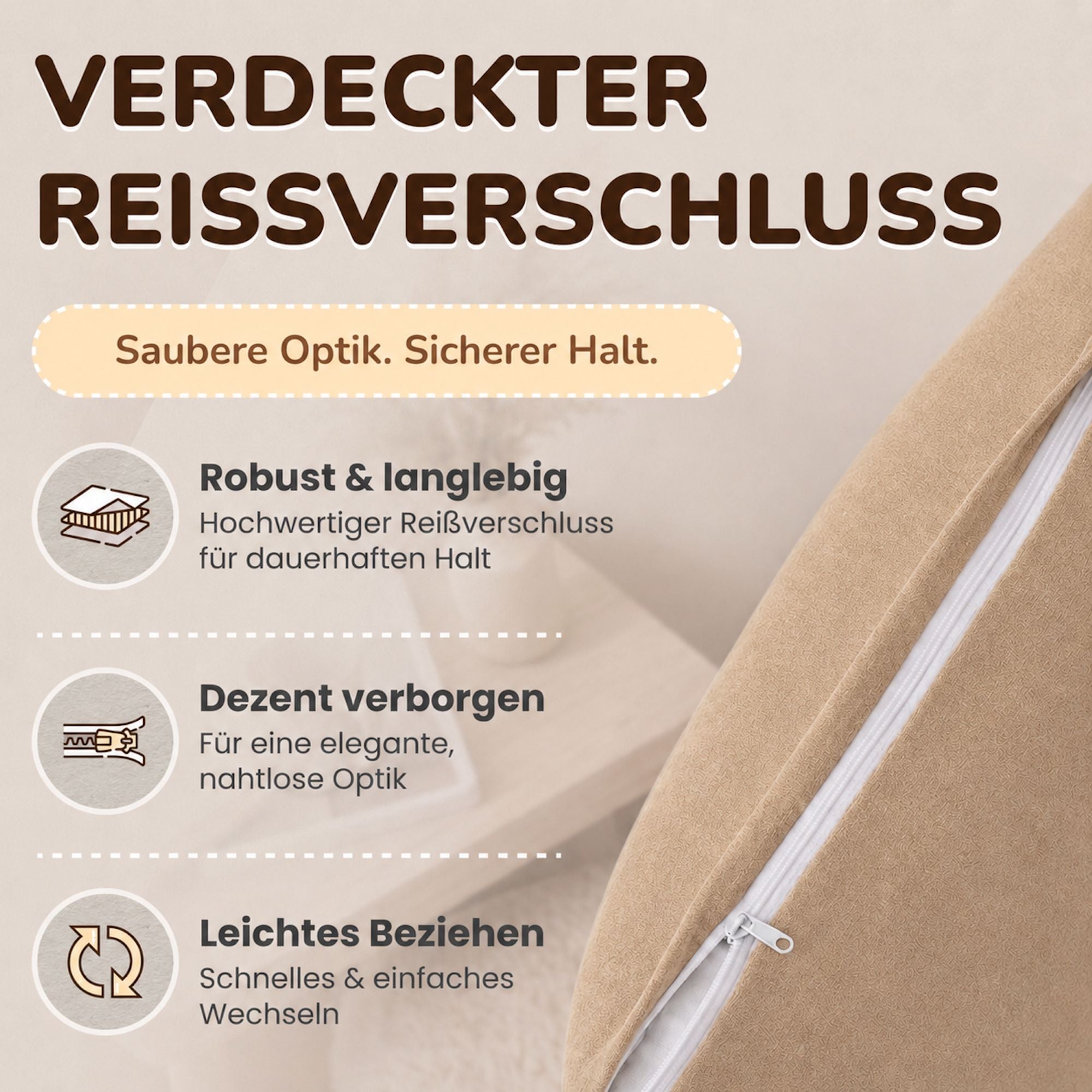 Kissenbezüge 2er Set 40x40 cm - 100% Baumwolle, stilvoll und gemütlich