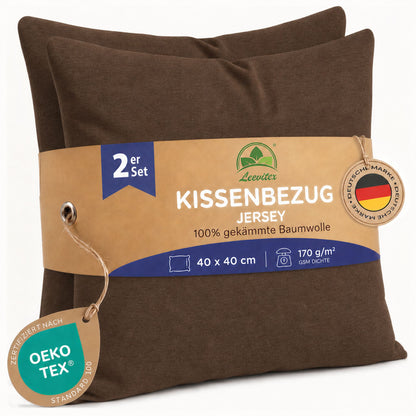 Kissenbezüge 2er Set 40x40 cm - 100% Baumwolle, stilvoll und gemütlich
