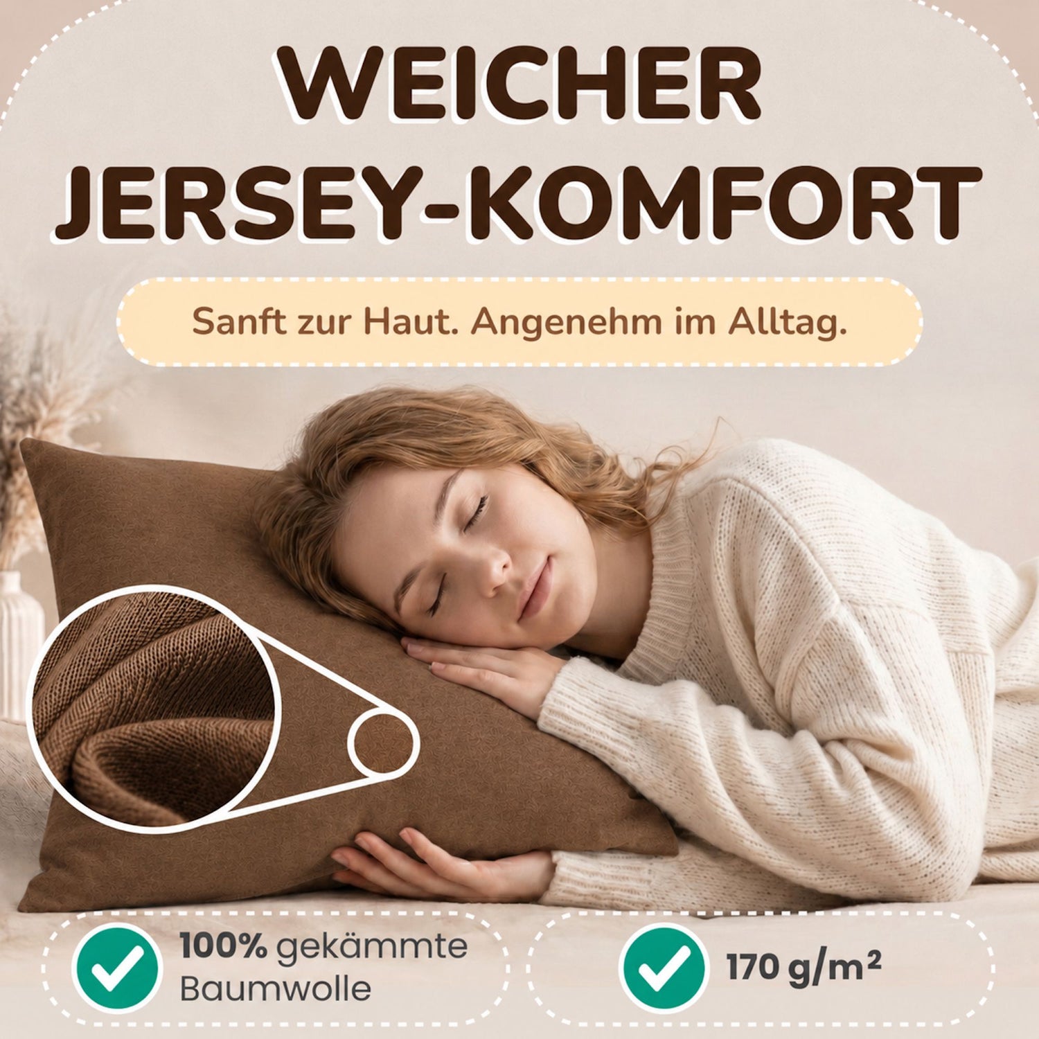 Kissenbezüge 2er Set 40x60 cm - 100% Baumwolle, stilvoll und gemütlich
