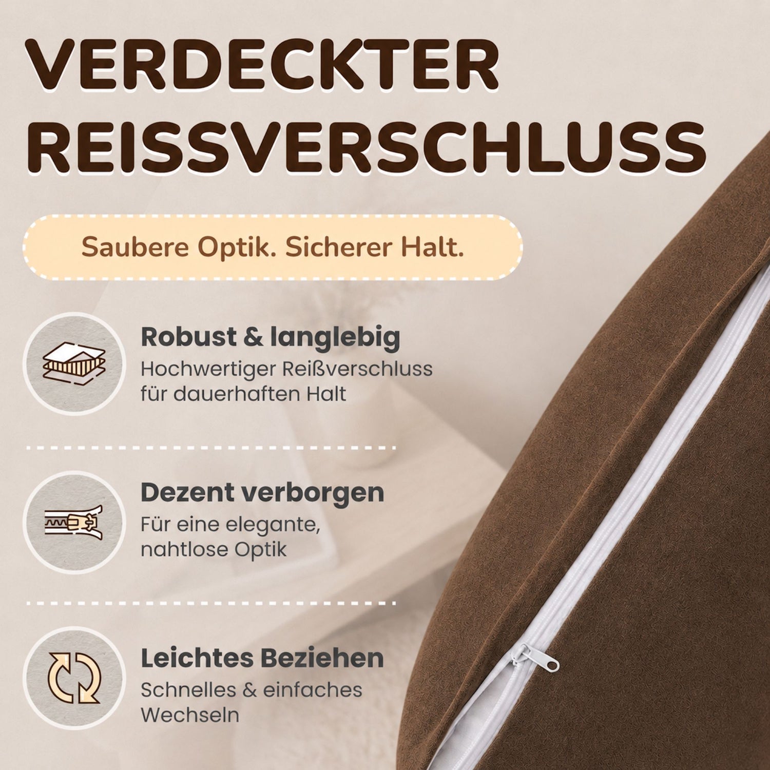Kissenbezüge 2er Set 80x80 cm - 100% Baumwolle, stilvoll und gemütlich