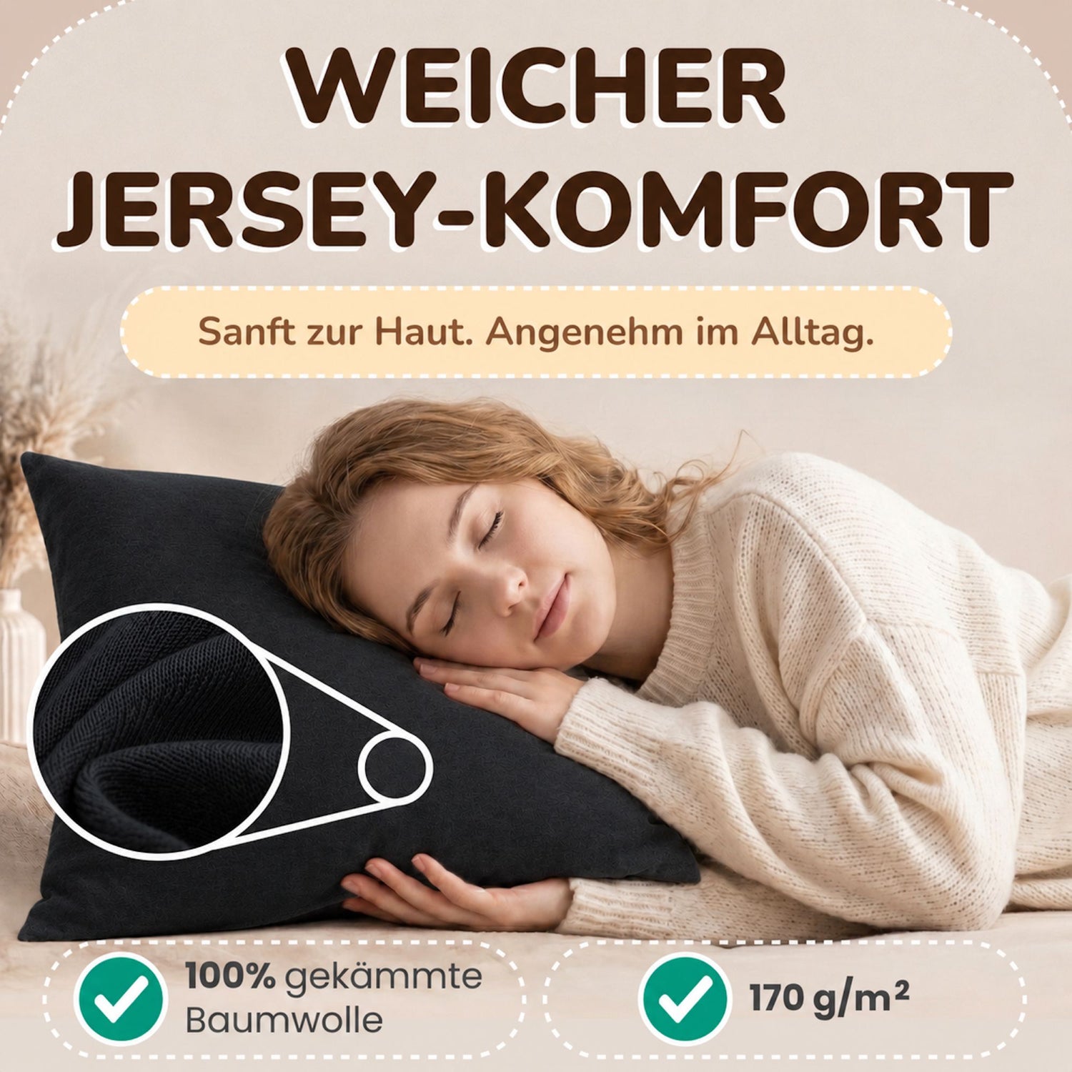 Kissenbezüge 2er Set 40x40 cm - 100% Baumwolle, stilvoll und gemütlich