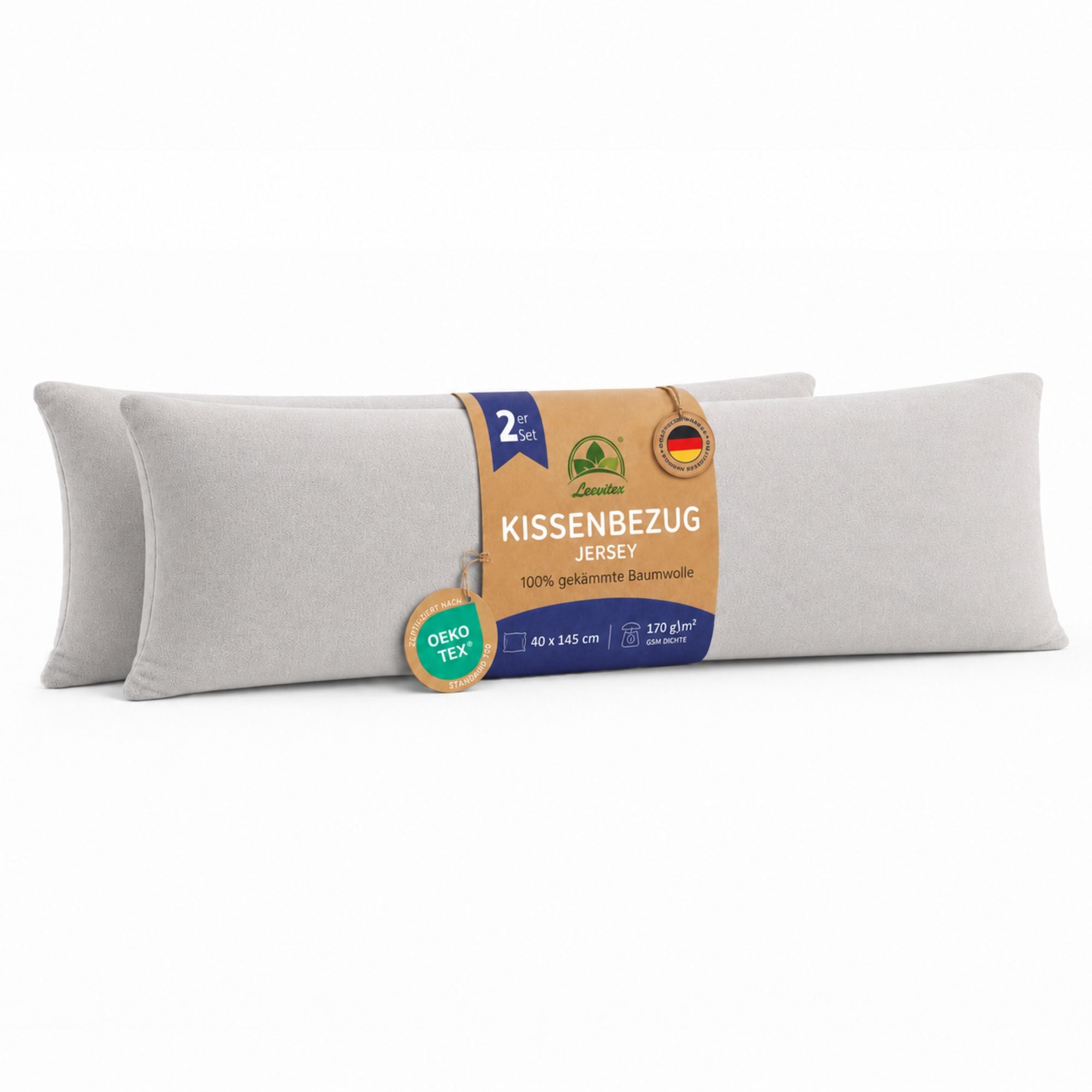 Kissenbezüge 2er Set 40x145 cm - 100% Baumwolle, stilvoll und gemütlich