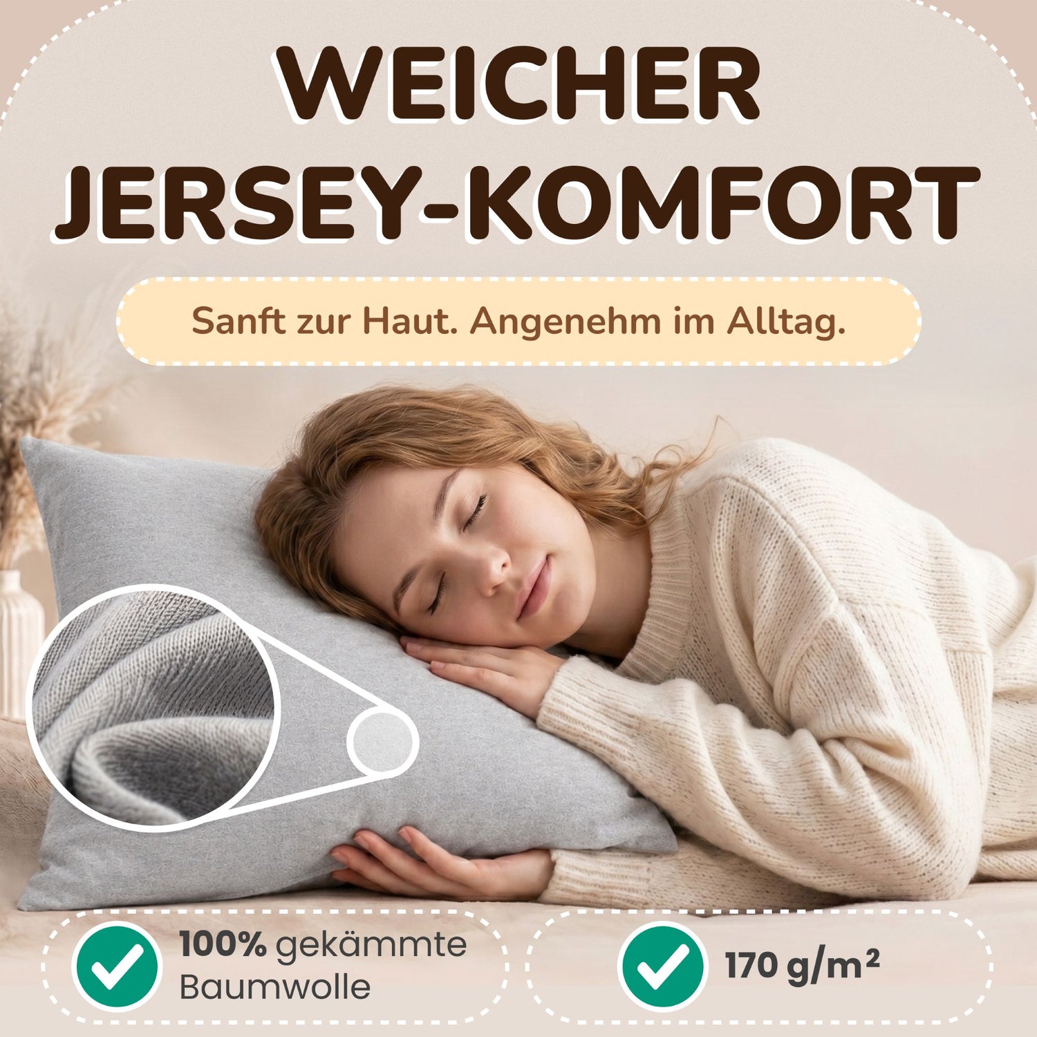 Kissenbezüge 2er Set 40x40 cm - 100% Baumwolle, stilvoll und gemütlich