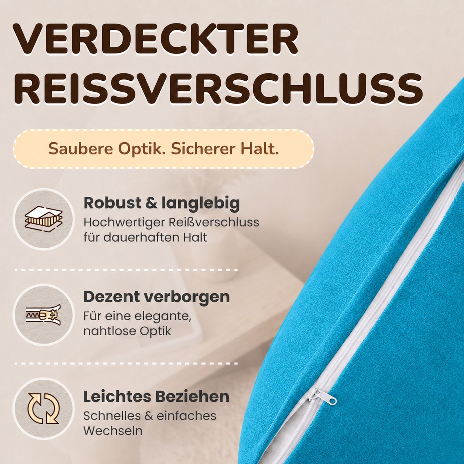 Kissenbezüge 2er Set 40x40 cm - 100% Baumwolle, stilvoll und gemütlich