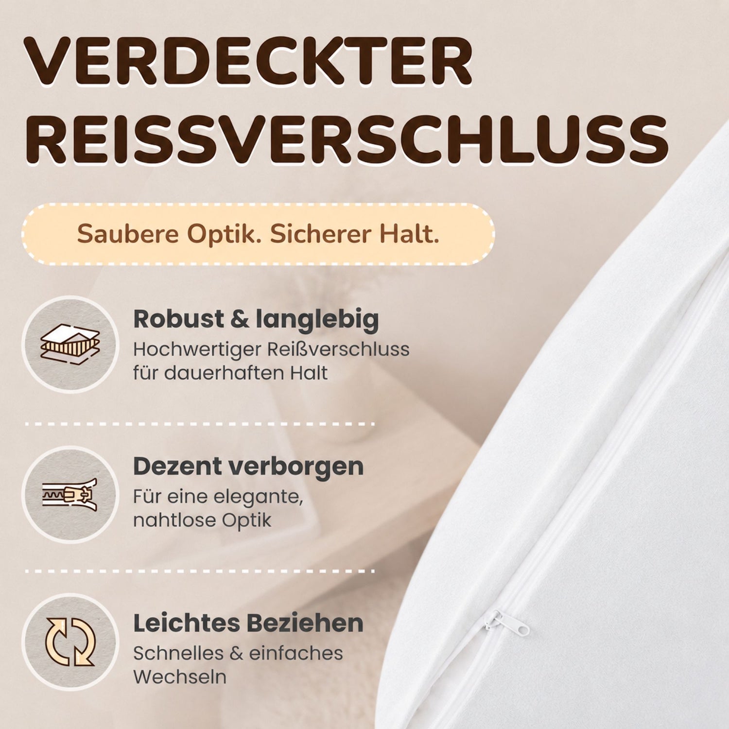 Kissenbezüge 2er Set 40x40 cm - 100% Baumwolle, stilvoll und gemütlich