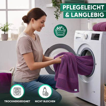 Duschtücher im 2er Set – 100% Baumwolle, 70 x 140 cm, weich und saugfähig