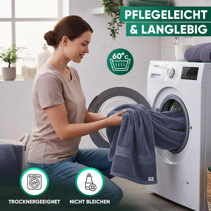 Duschtücher im 2er Set – 100% Baumwolle, 70 x 140 cm, weich und saugfähig