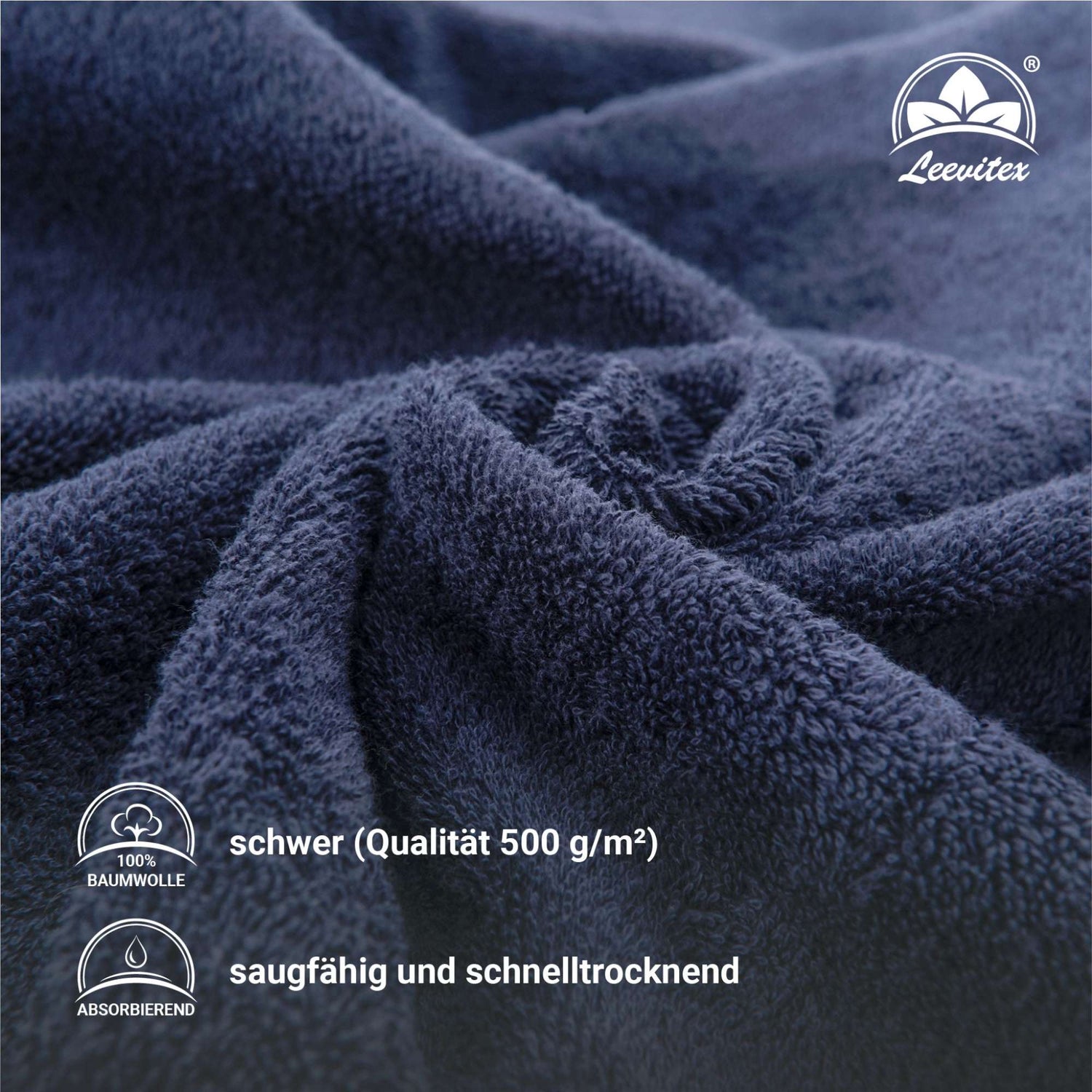 Duschtücher im 2er Set – 100% Baumwolle, 70 x 140 cm, weich und saugfähig