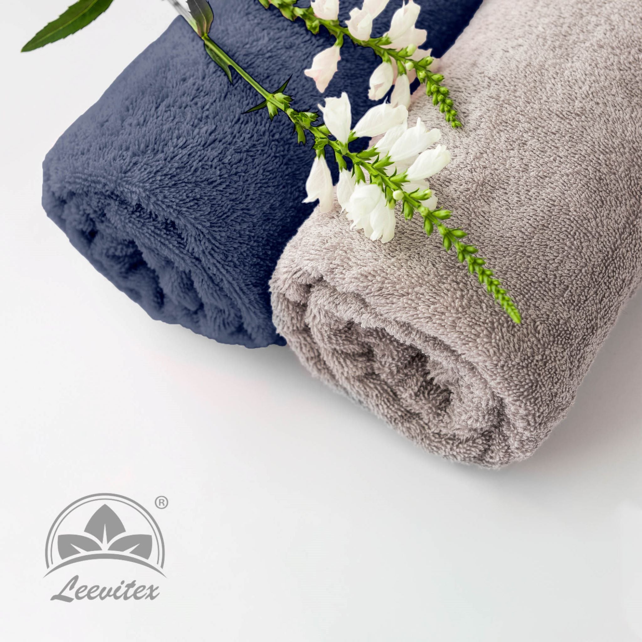 Saunatücher aus 100% Baumwolle im 2er Set – 80 x 200 cm, weich und saugfähig