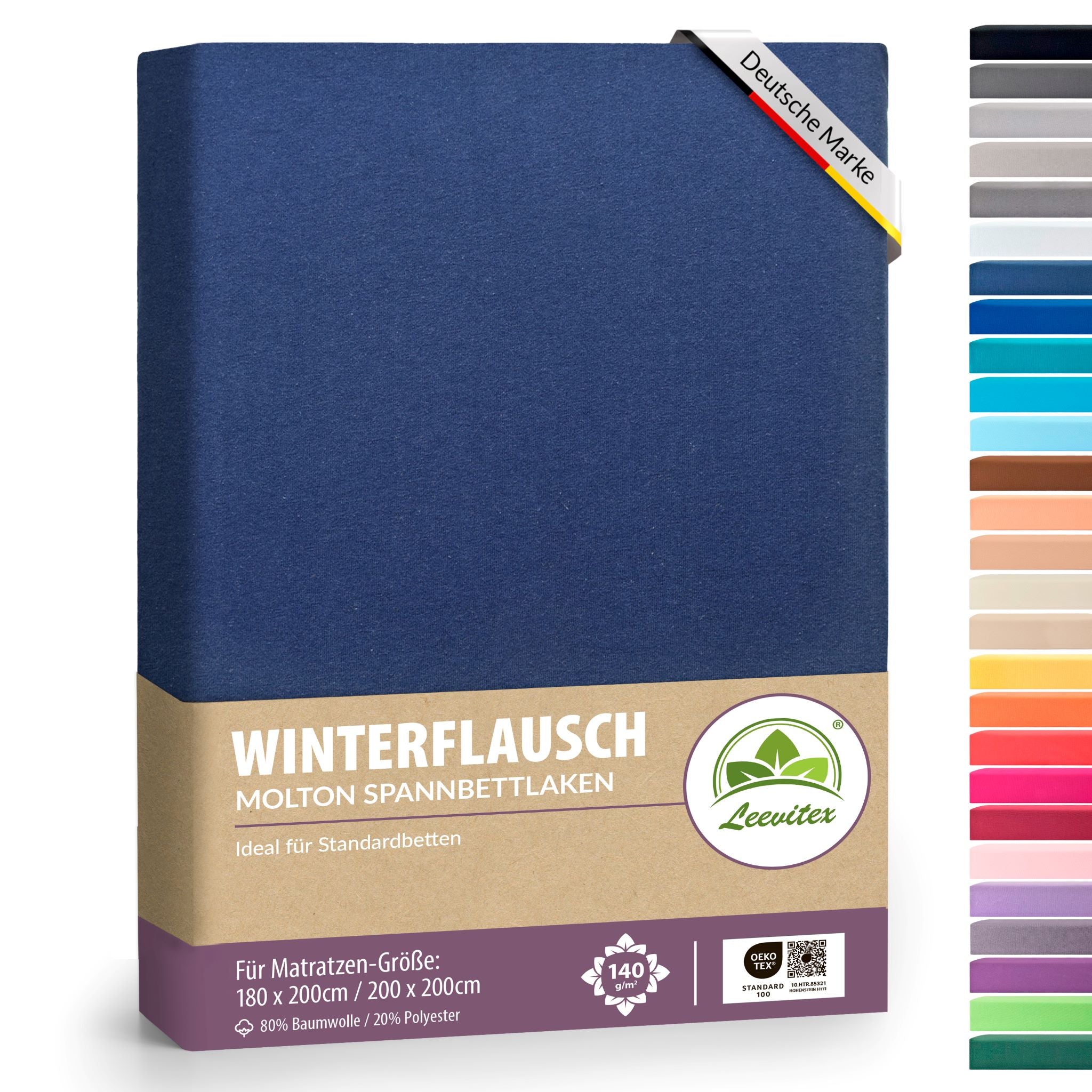 Winterspannbettlaken für 180x200 bis 200x200 cm