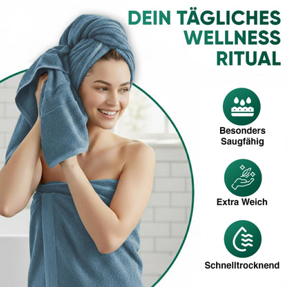 Duschtücher im 2er Set – 100% Baumwolle, 70 x 140 cm, weich und saugfähig