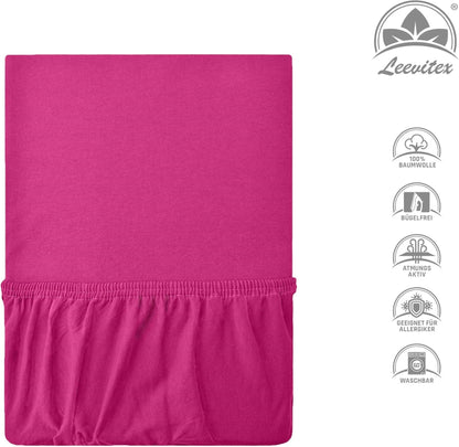 Kinderspannbettlaken von Leevitex im 2er Pack – 100% Jersey-Baumwolle, 70 x 140 cm