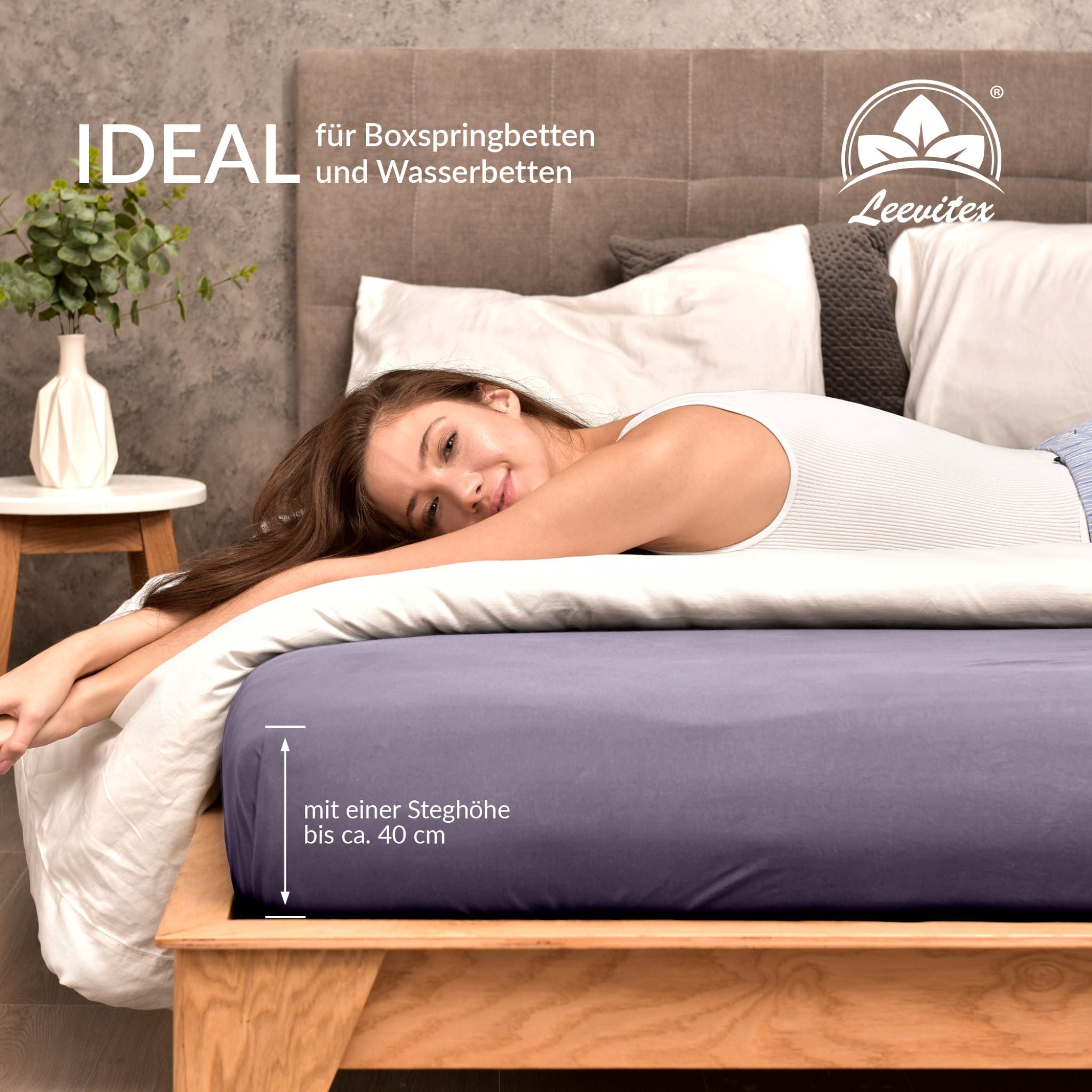 Spannbettlaken für Boxspringbetten 180x200 bis 200x220 cm