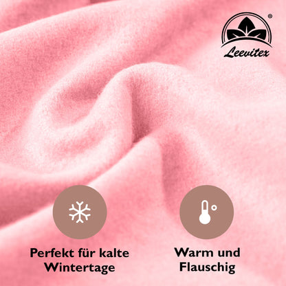 Winter-Spannbettlaken Rosa 200x200 cm Nahaufnahme flauschiger Stoff