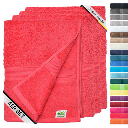 Handtücher von Leevitex – 4er Set, 100% Baumwolle, 50 x 100 cm, weich und saugfähig
