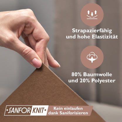 Winter-Spannbettlaken Schokobraun 200x200 cm Darstellung hohe Elastizität 80% Baumwolle und 20% Polyester