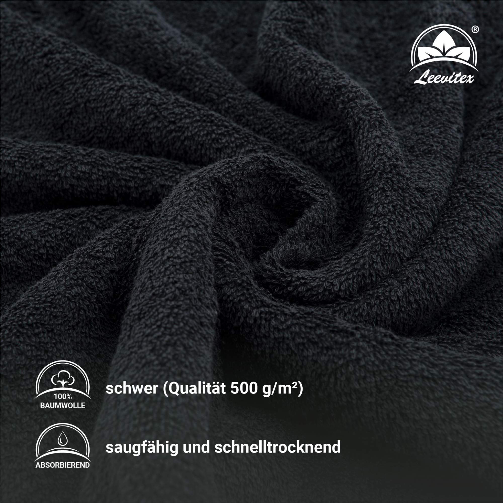 Duschtücher im 2er Set – 100% Baumwolle, 70 x 140 cm, weich und saugfähig
