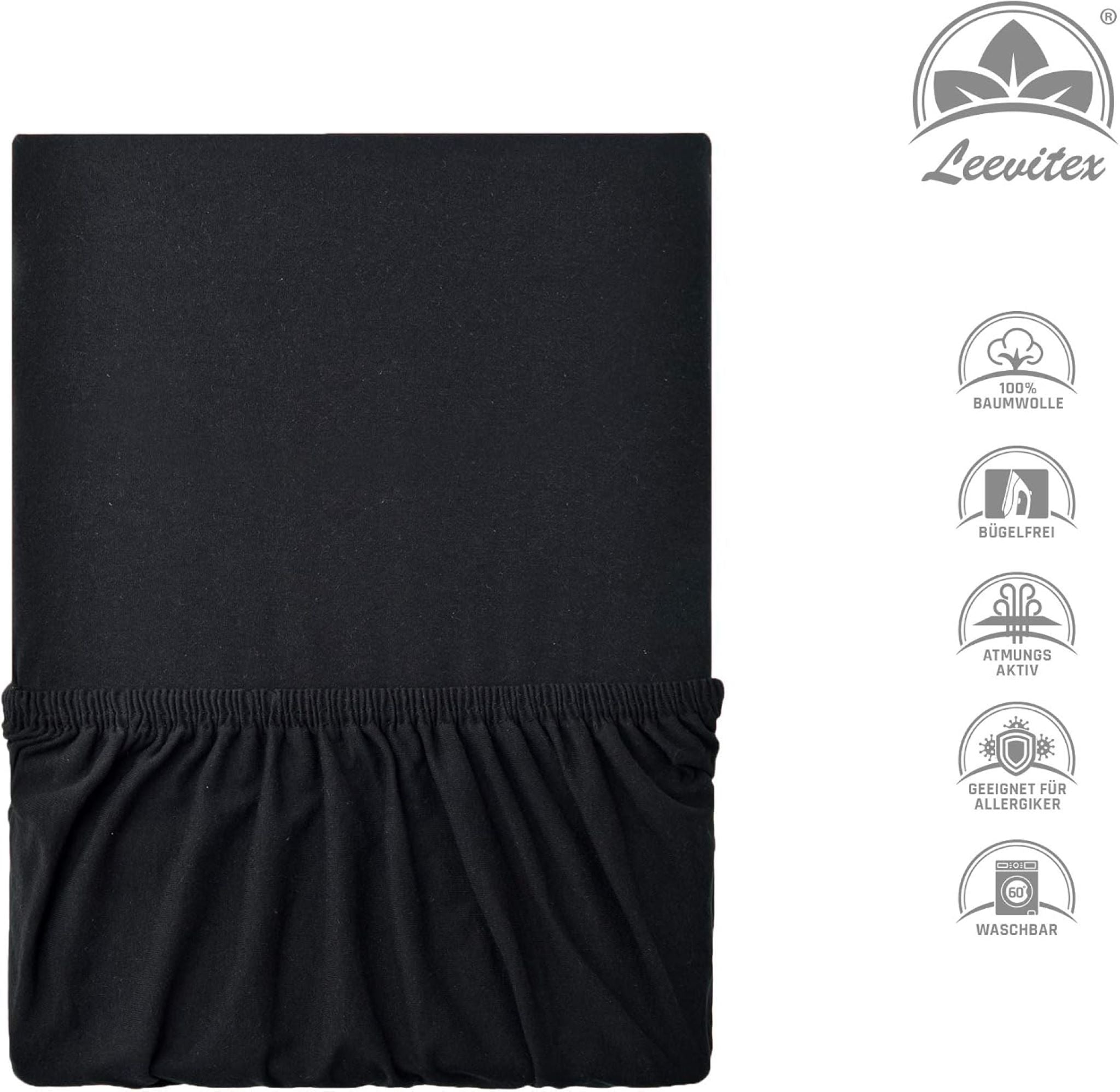 Kinderspannbettlaken von Leevitex im 2er Pack – 100% Jersey-Baumwolle, 70 x 140 cm