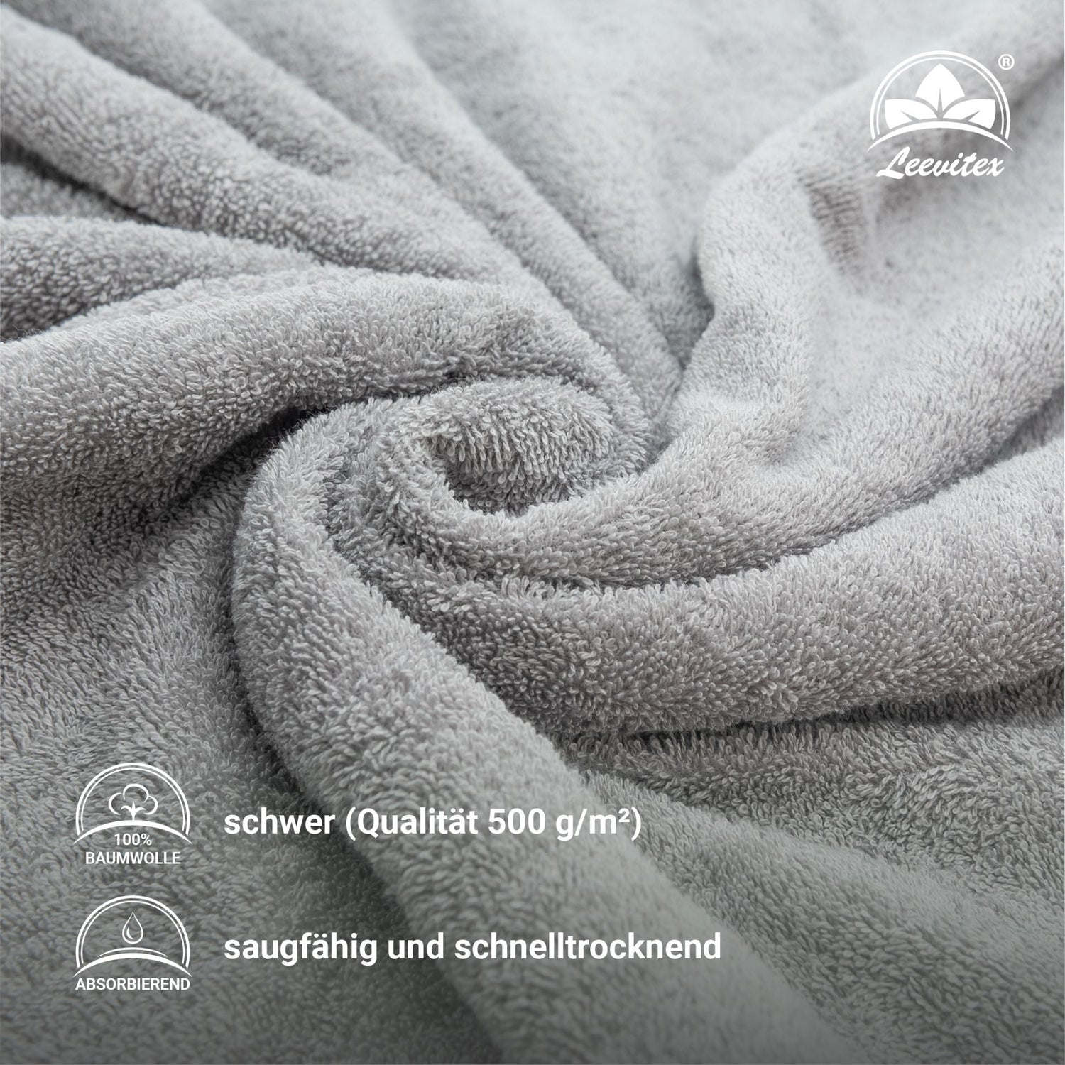 Saunatücher aus 100% Baumwolle im 1er Set – 80 x 200 cm, weich und saugfähig