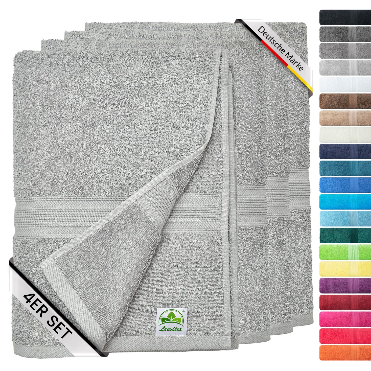 Handtücher von Leevitex – 4er Set, 100% Baumwolle, 50 x 100 cm, weich und saugfähig