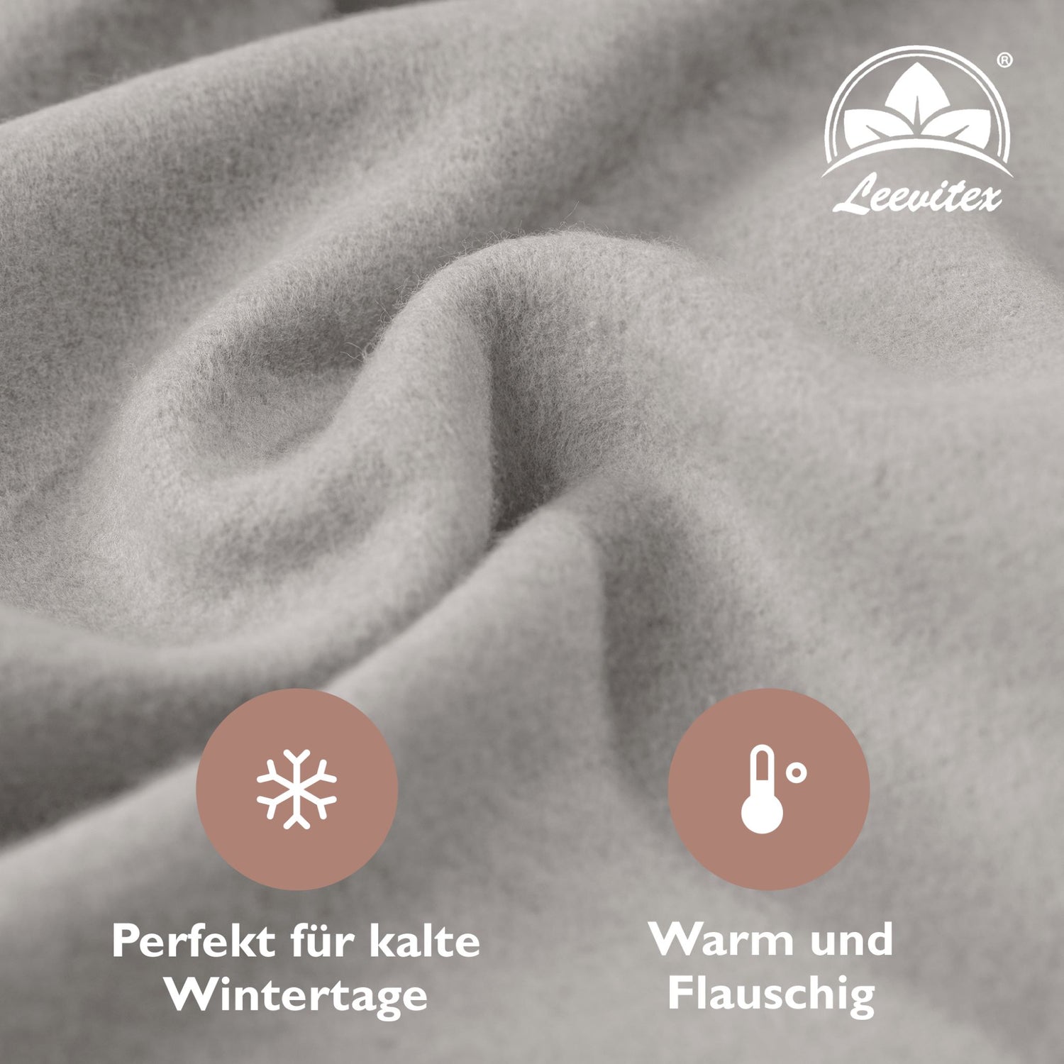 Winter-Spannbettlaken Silber 200x200 cm Nahaufnahme flauschiger Stoff