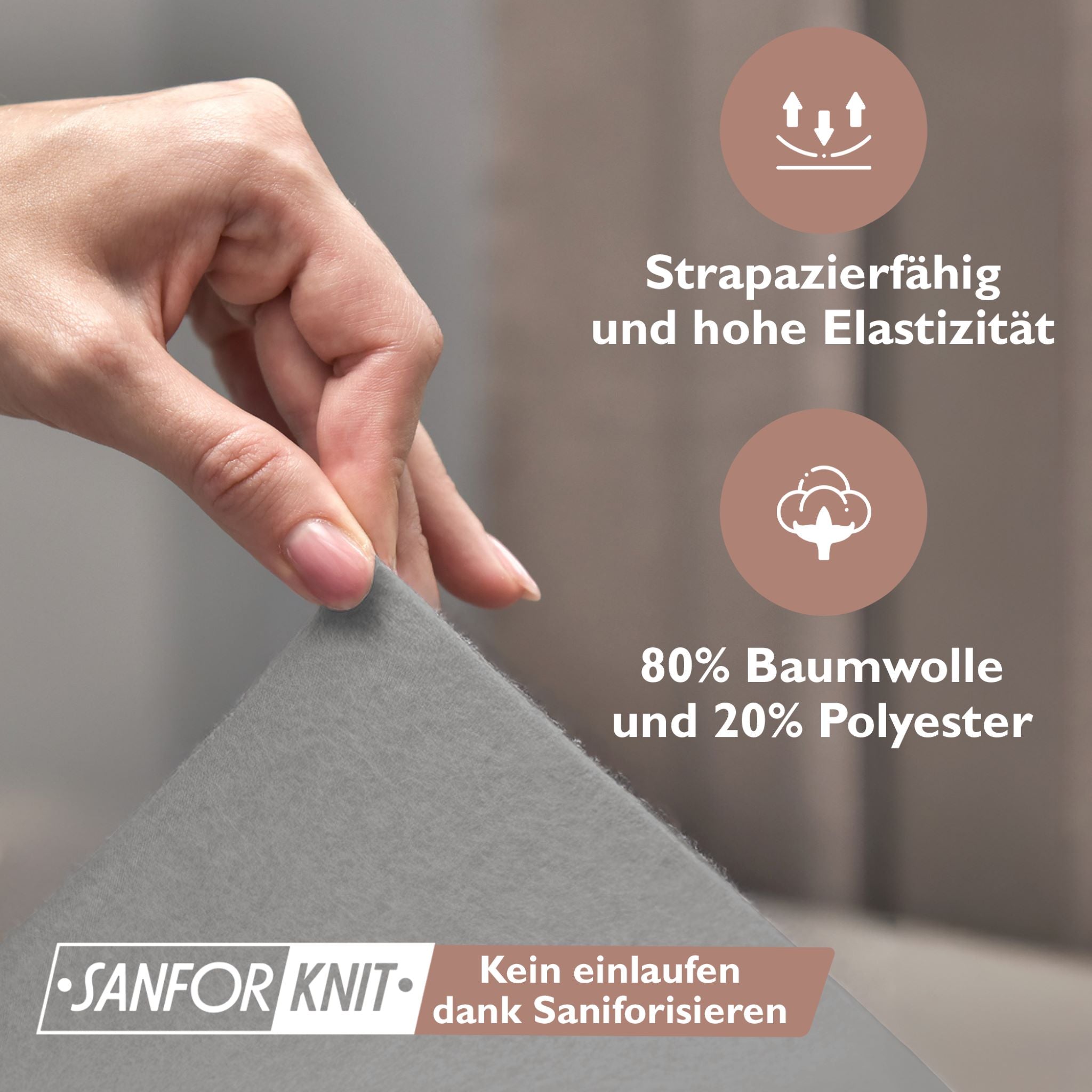 Winter-Spannbettlaken Silber 200x200 cm Darstellung hohe Elastizität 80% Baumwolle und 20% Polyester