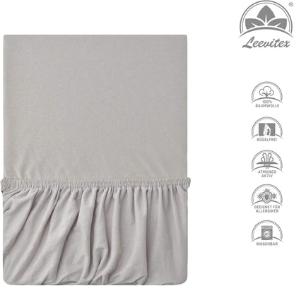Kinderspannbettlaken von Leevitex im 2er Pack – 100% Jersey-Baumwolle, 70 x 140 cm