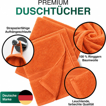 Duschtücher im 2er Set – 100% Baumwolle, 70 x 140 cm, weich und saugfähig
